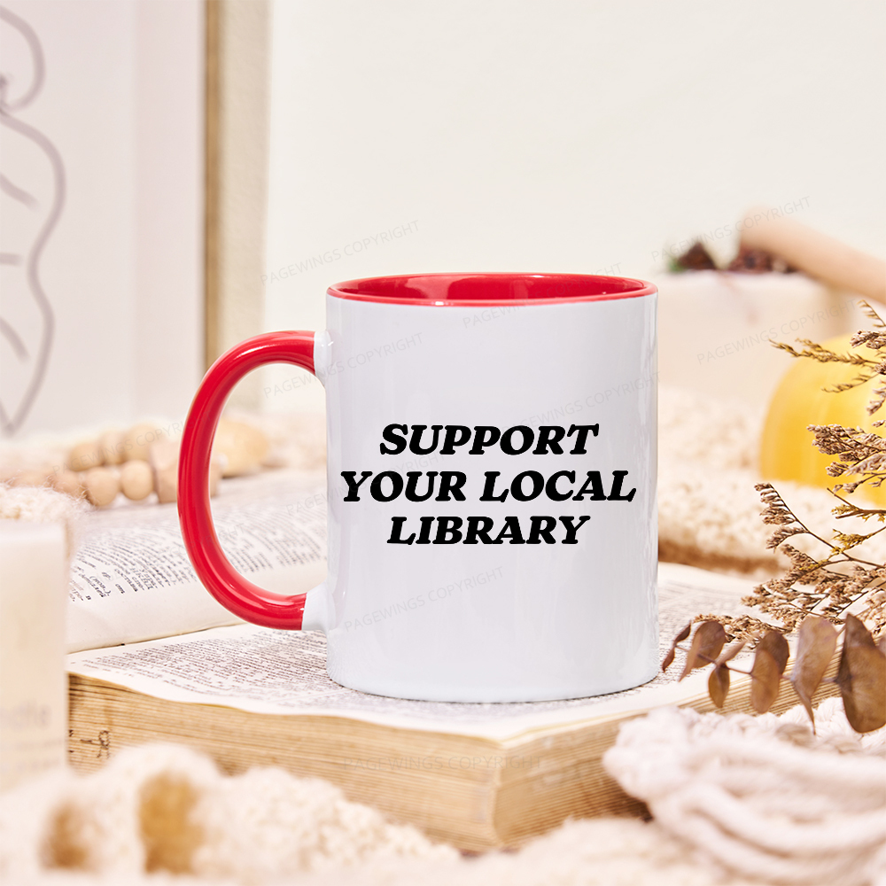 Pagewings Support Your Local Library Mug