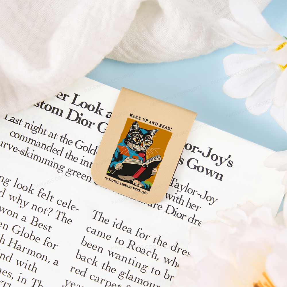 Pagewings Cat Reading Poster Magnetic Bookmark