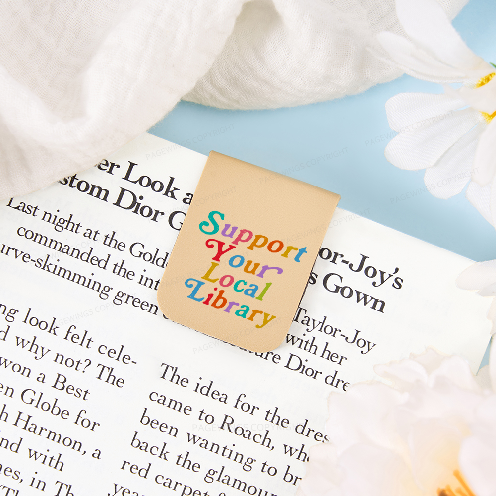Pagewings Support Your Local Library Magnetic Bookmark