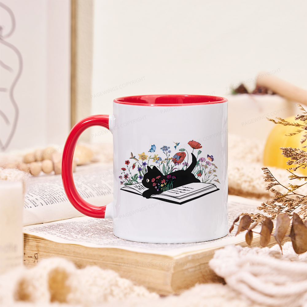 Pagewings Cute Book Cat Mug