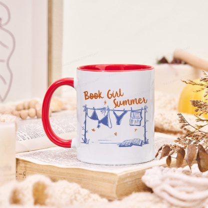 Pagewings Book Girl Summer Bookish Mug