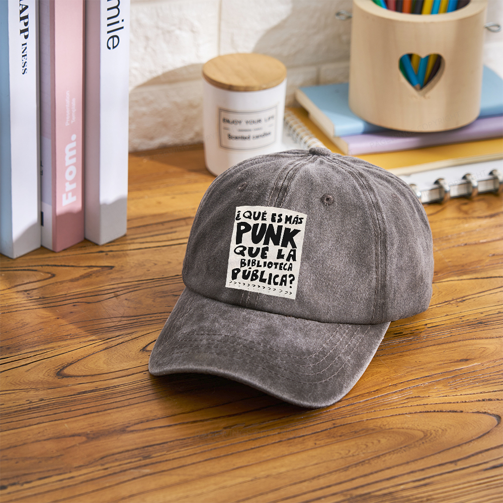 Pagewings What's More Punk Than The Public Library Washed Cap