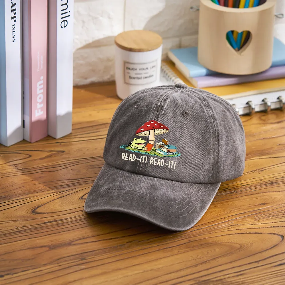 Pagewings Mushroom Read it Book Washed Cap