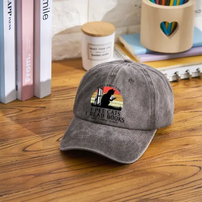 Pagewings Cat And Book Washed Cap
