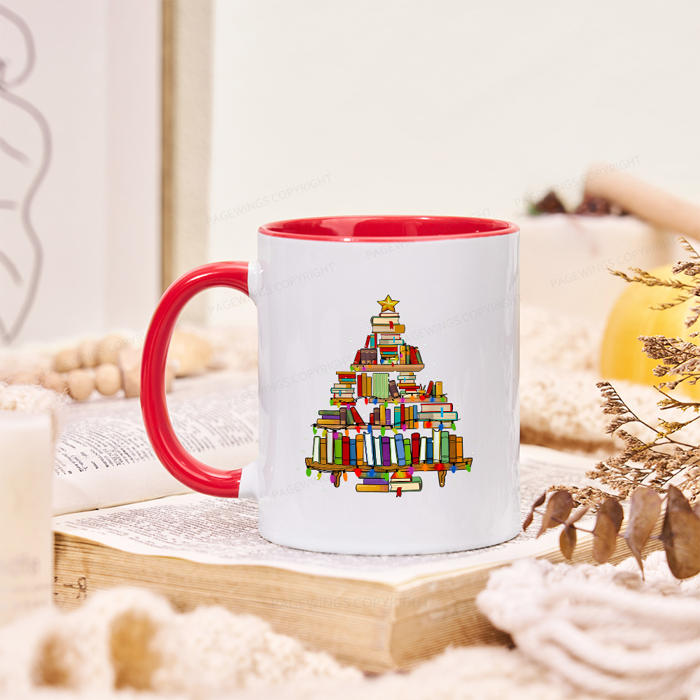 Pagewings Christmas Books Tree Mug