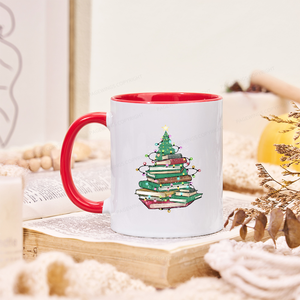 Pagewings Christmas Book Tree Mug