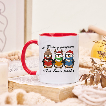 Pagewings Just Merry Penguins Who Love Books Mug