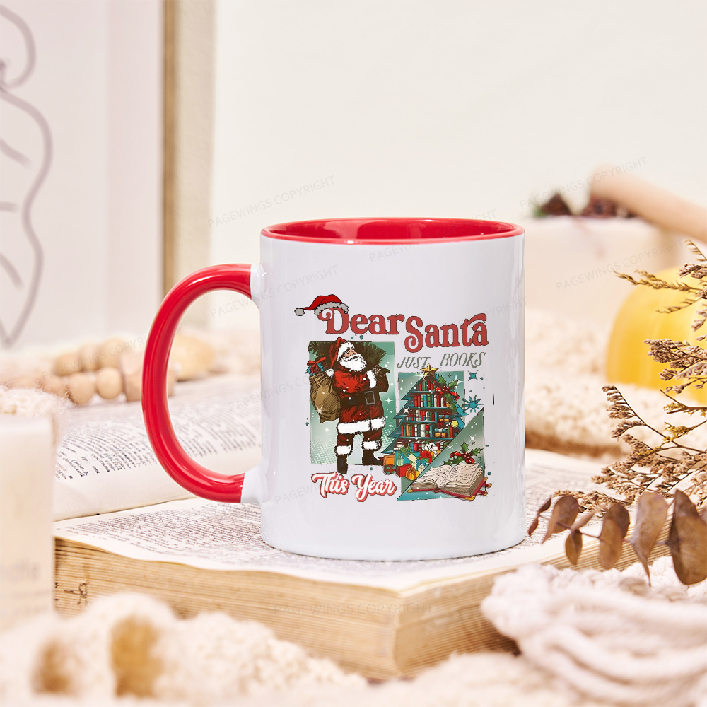Pagewings Christmas Santa Reader Holiday Mug