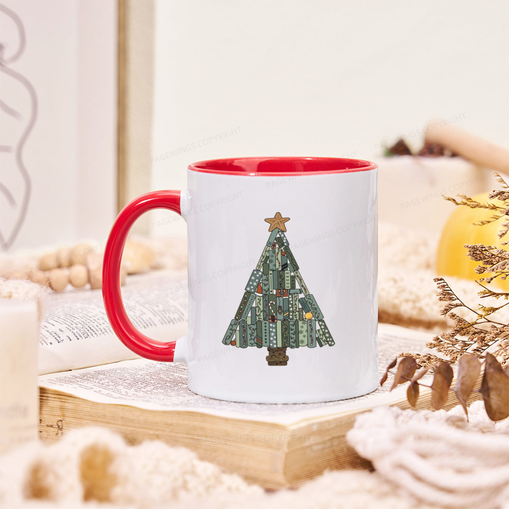 Pagewings Christmas Book Tree Mug