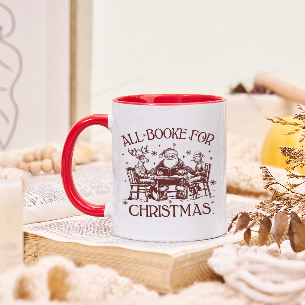 Pagewings Retro All Booked For Christmas Mug