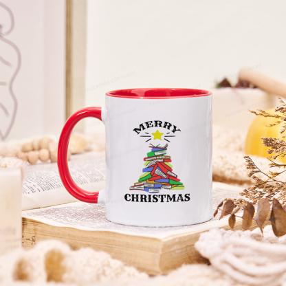 Pagewings Merry Christmas Book Tree Mug