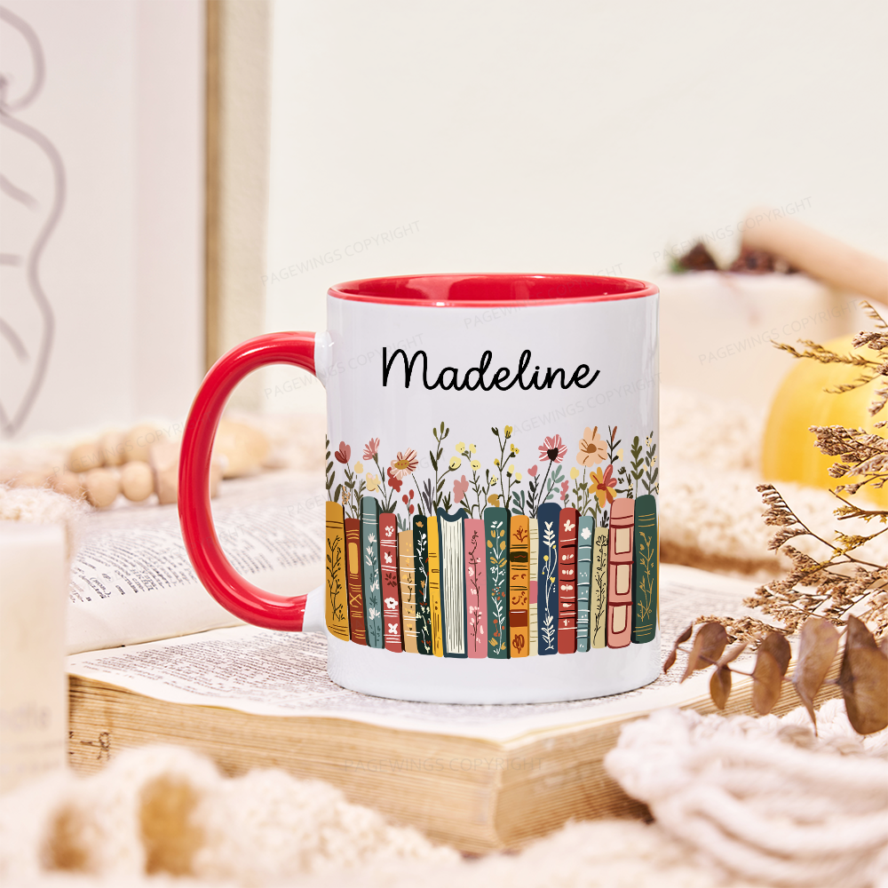 Pagewings Personalised Vintage Bookshelf Library Mug