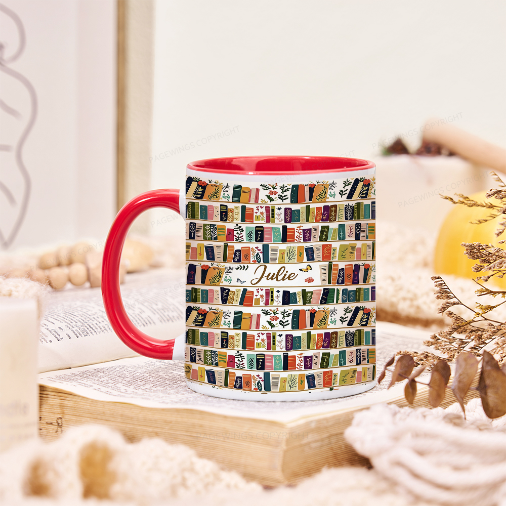 Pagewings Vintage Bookshelf Library Mug