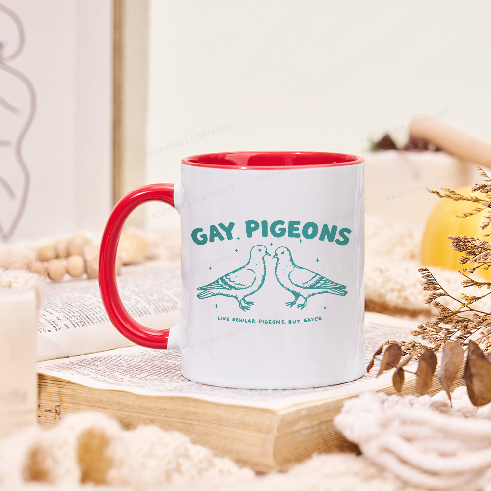 Pagewings Gay Pigeons Mug