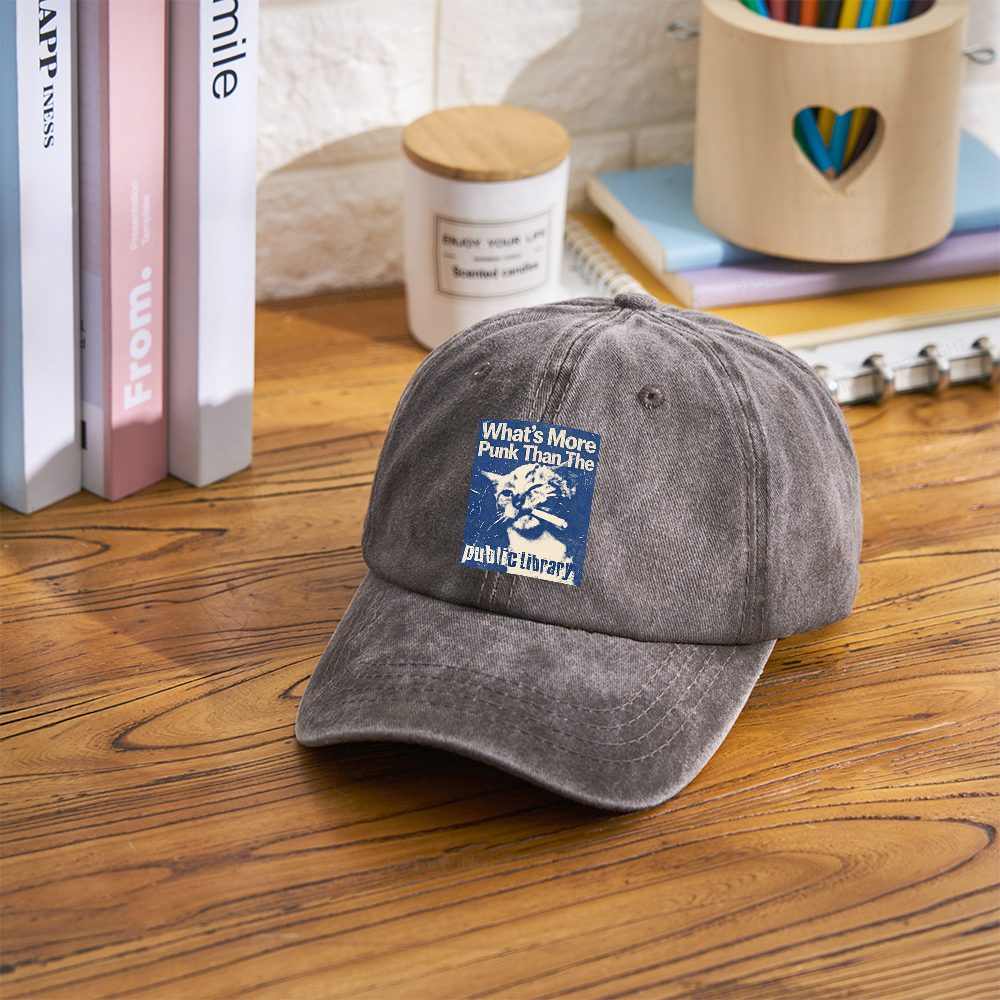 Pagewings What's More Punk Than The Public Library Washed Cap