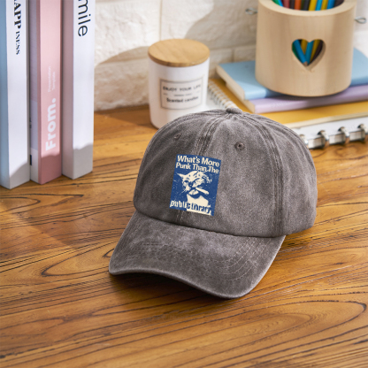 Pagewings What's More Punk Than The Public Library Washed Cap