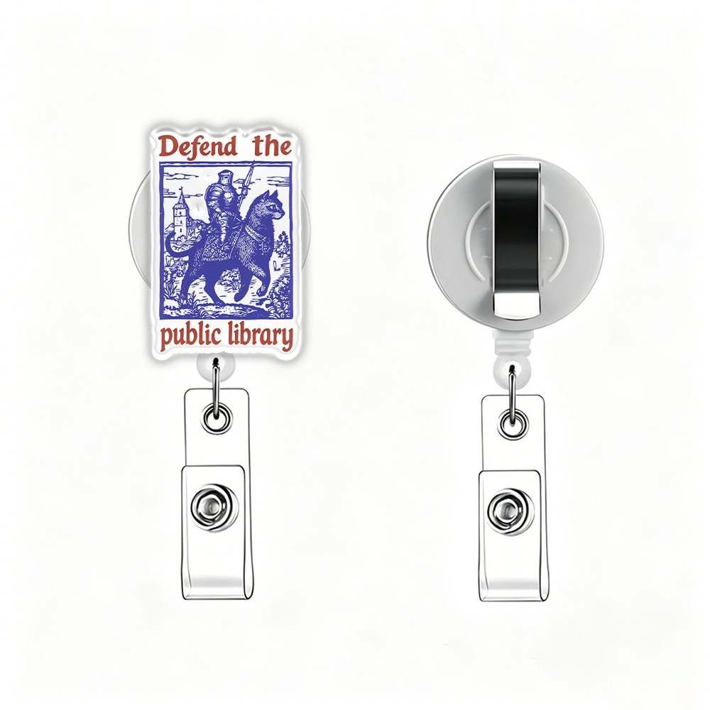 Pagewings Defend the Public Library Acrylic Badge Clip