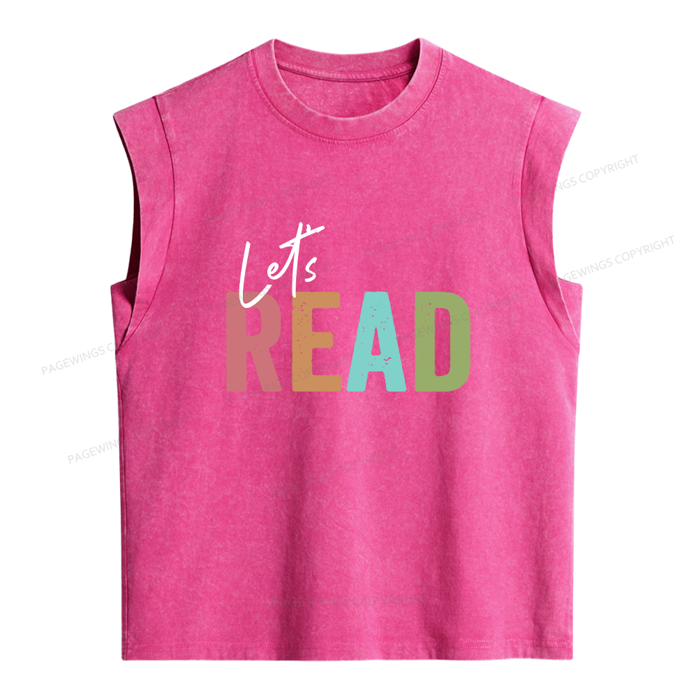 Pagewing Let's Read Women's Washed Tank Top