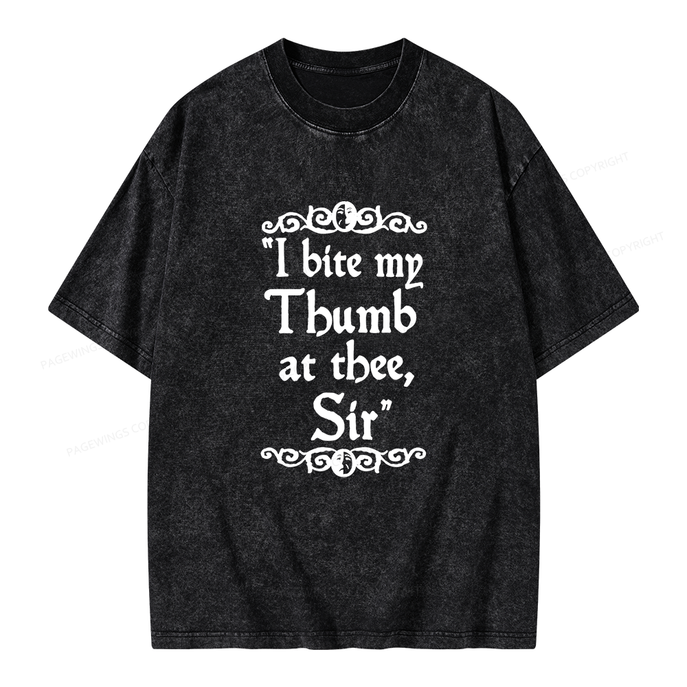 Pagewing I Bite My Thumb at Thee Unisex Washed T-shirt
