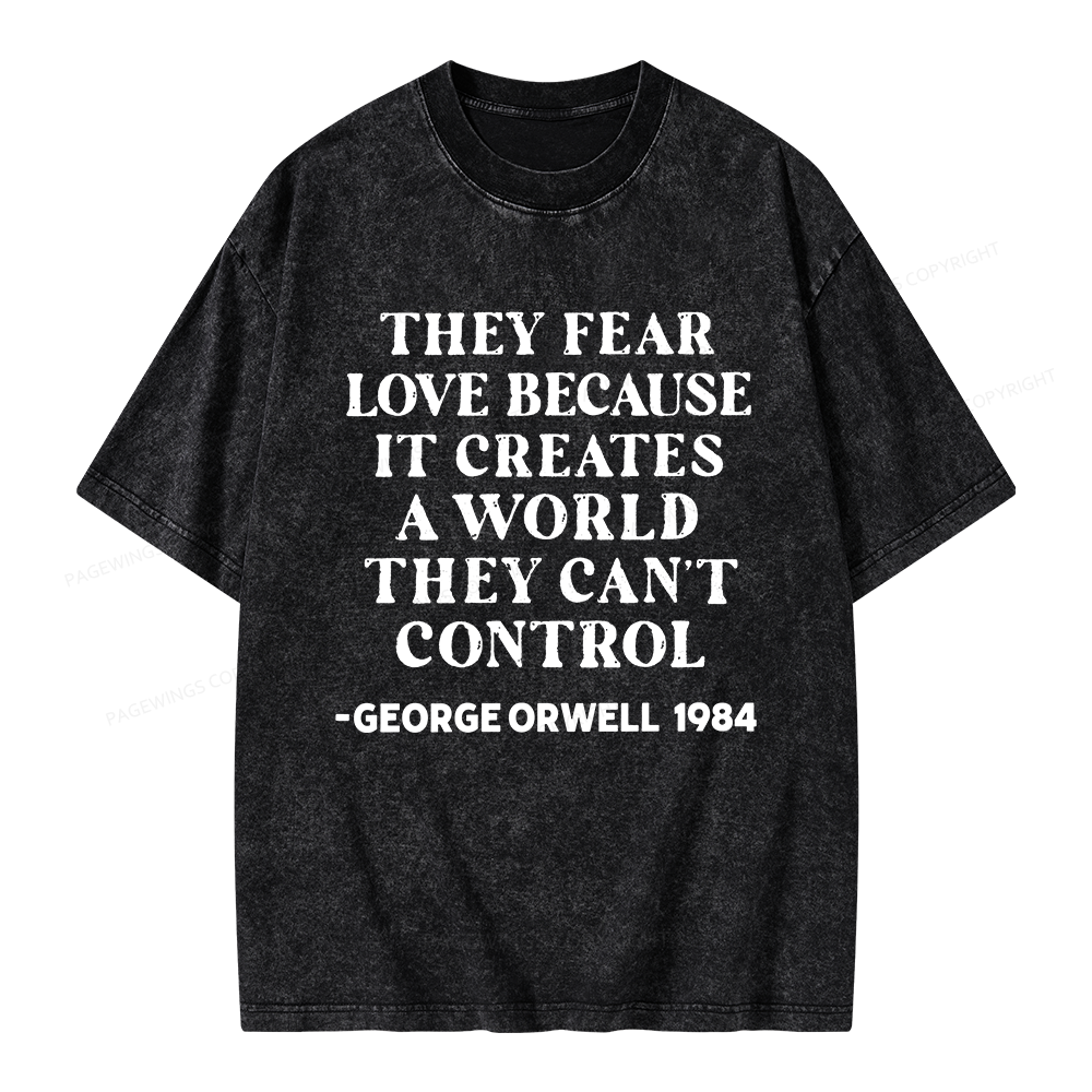 Pagewings Dystopia Quote Unisex Washed T-shirt