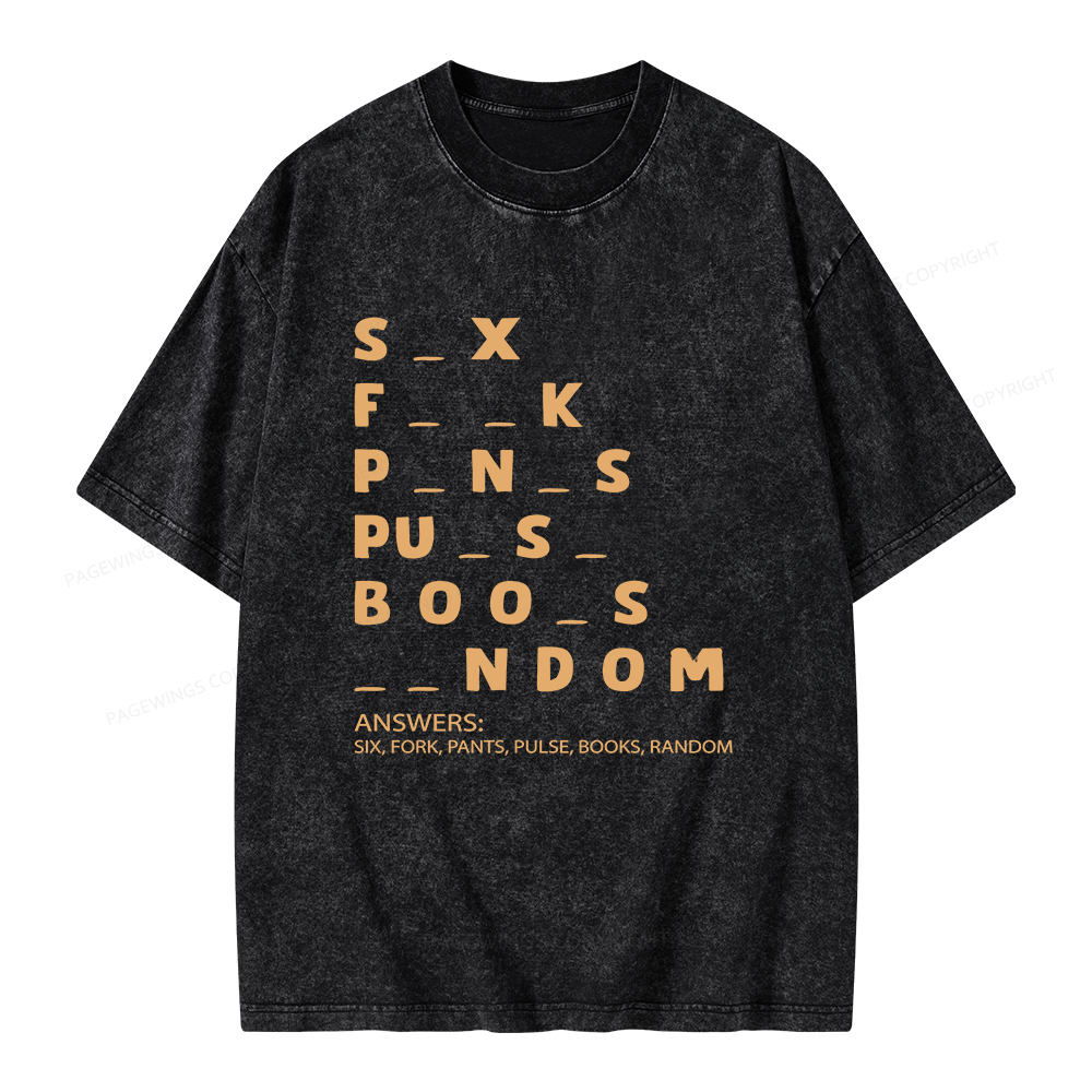 Pagewing Funny Adult Dirty Unisex Washed T-shirt