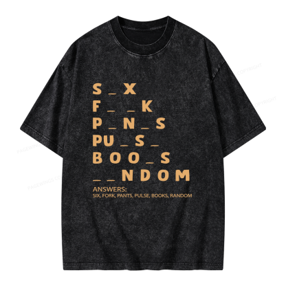 Pagewing Funny Adult Dirty Unisex Washed T-shirt