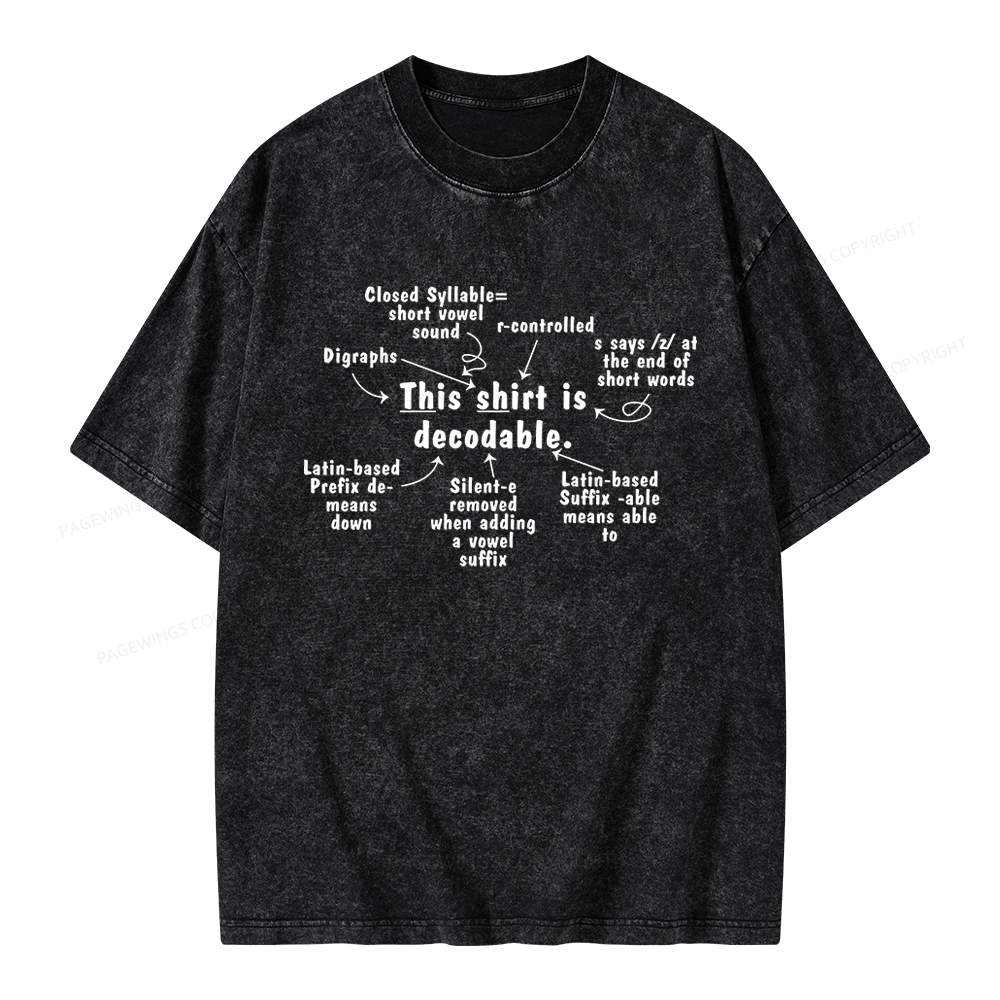 Pagewing This Shirt Is Decodable Unisex Washed T-shirt