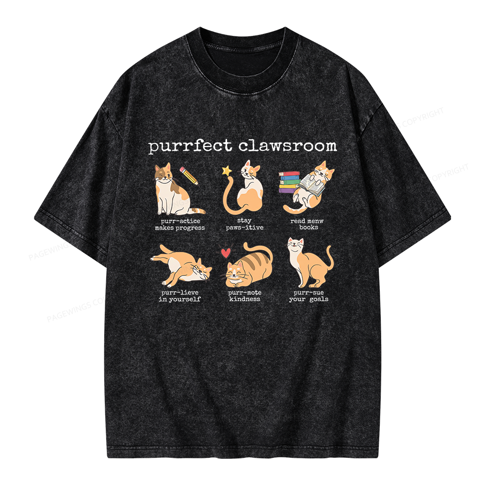 Pagewing Cat Lover Unisex Washed T-shirt
