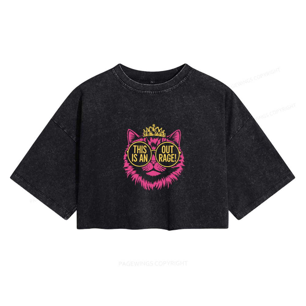 Pagewings This is an Outrage Women's Washed Cropped T-shirt