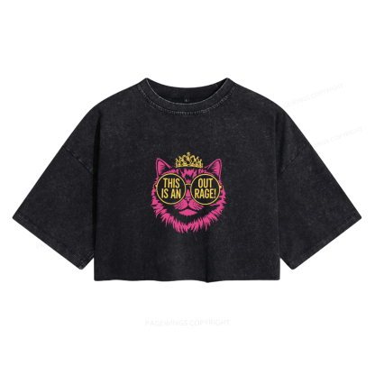Pagewings This is an Outrage Women's Washed Cropped T-shirt