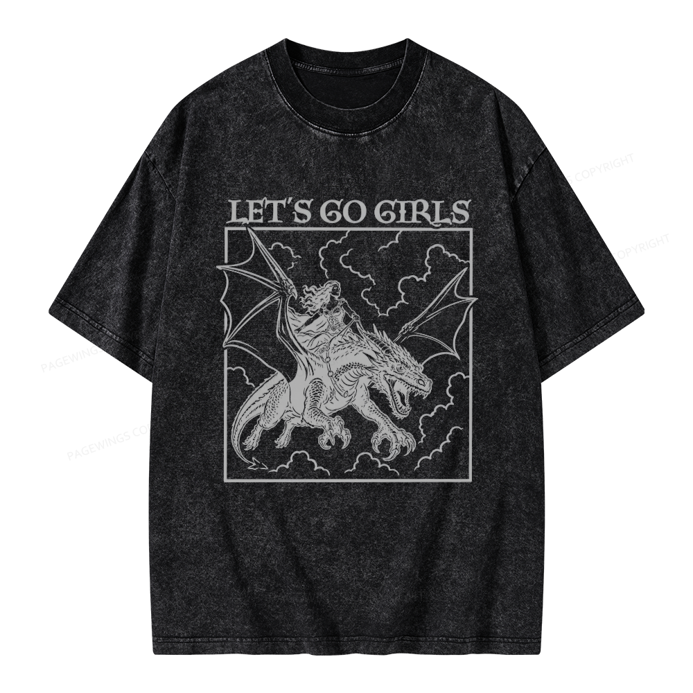 Pagewing Let's Go Girls Unisex Washed T-shirt