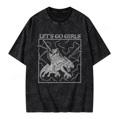 Pagewing Let's Go Girls Unisex Washed T-shirt