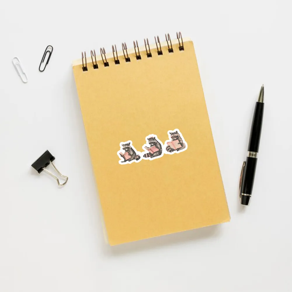 Pagewings Funny Raccoon Bookish Gift Sticker