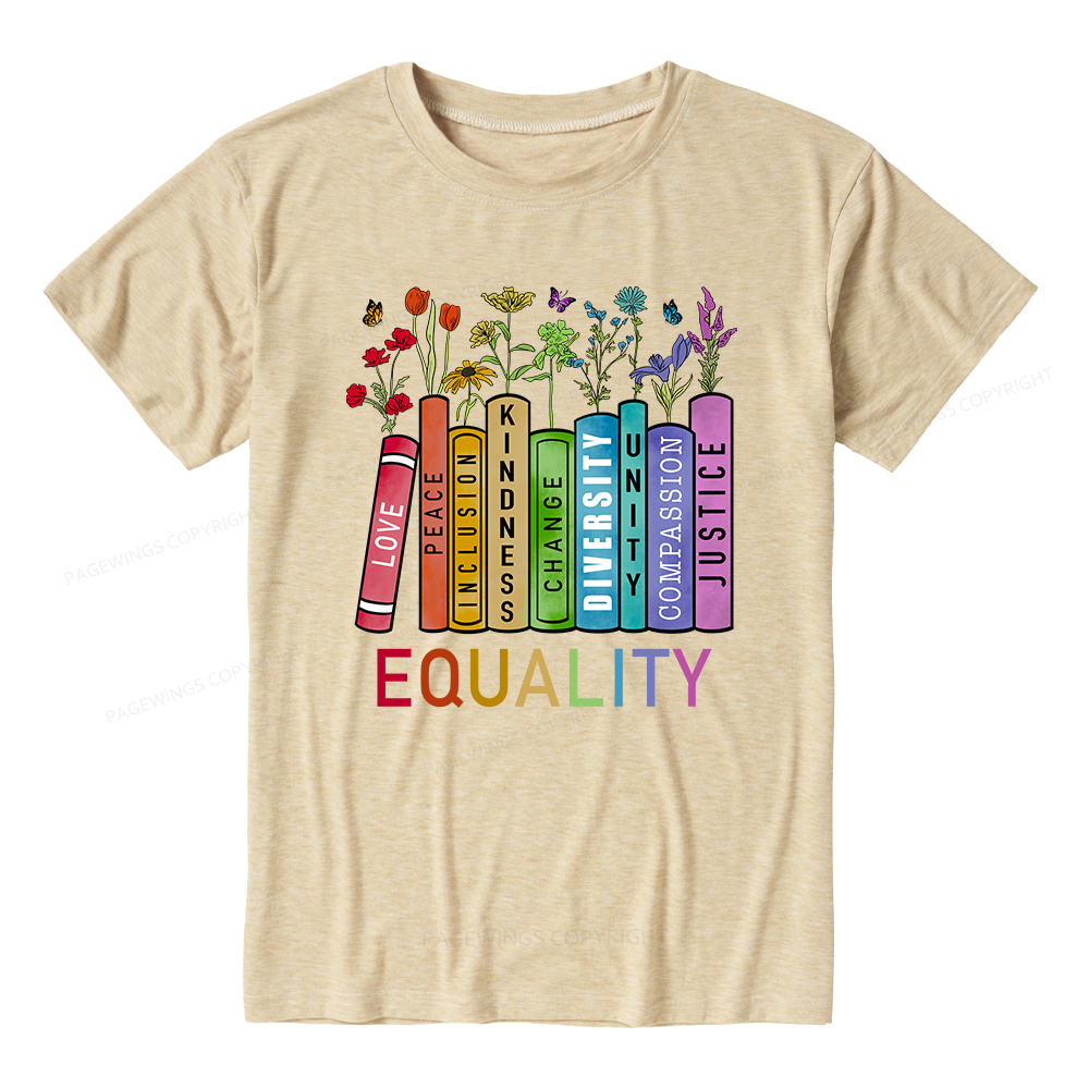 Pagewings Soft Equal Rights 11434 Bookish Unisex Heather T-Shirt