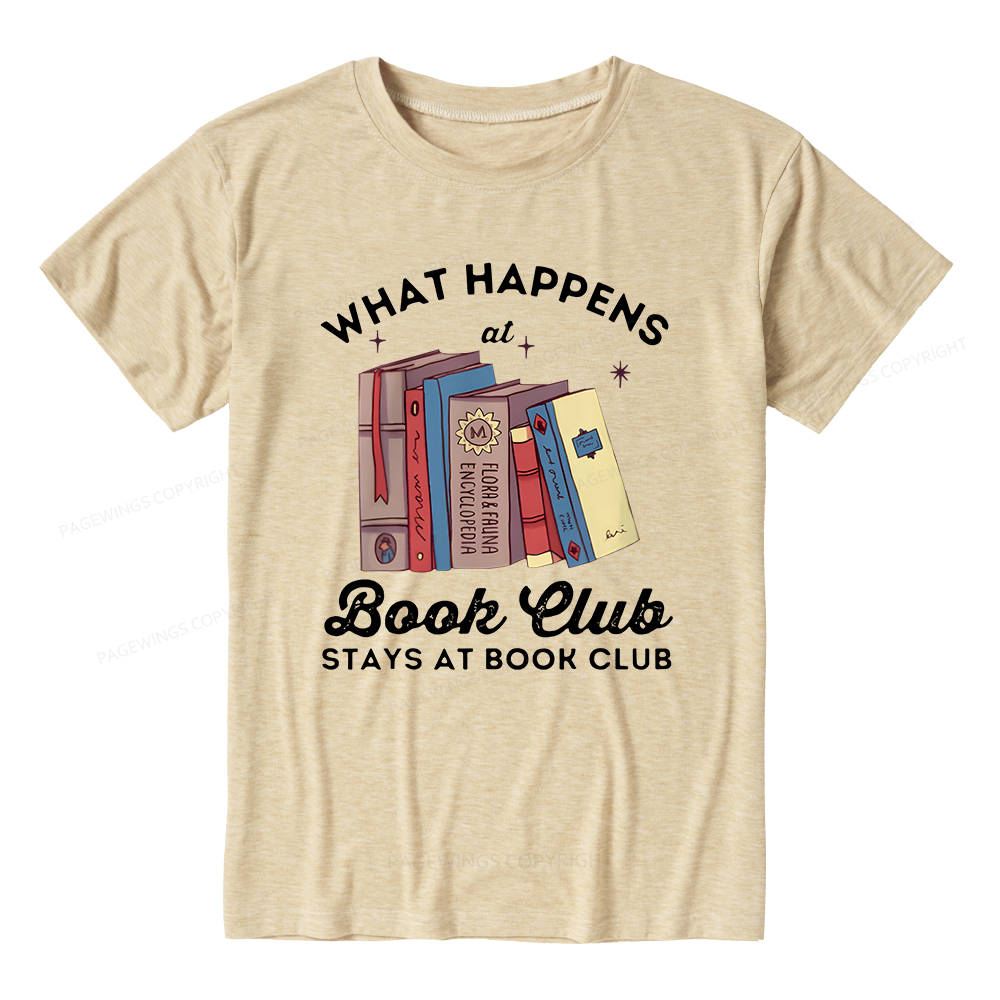 Pagewings Soft What Happens At Book Club 10098 Bookish Unisex Heather T-Shirt