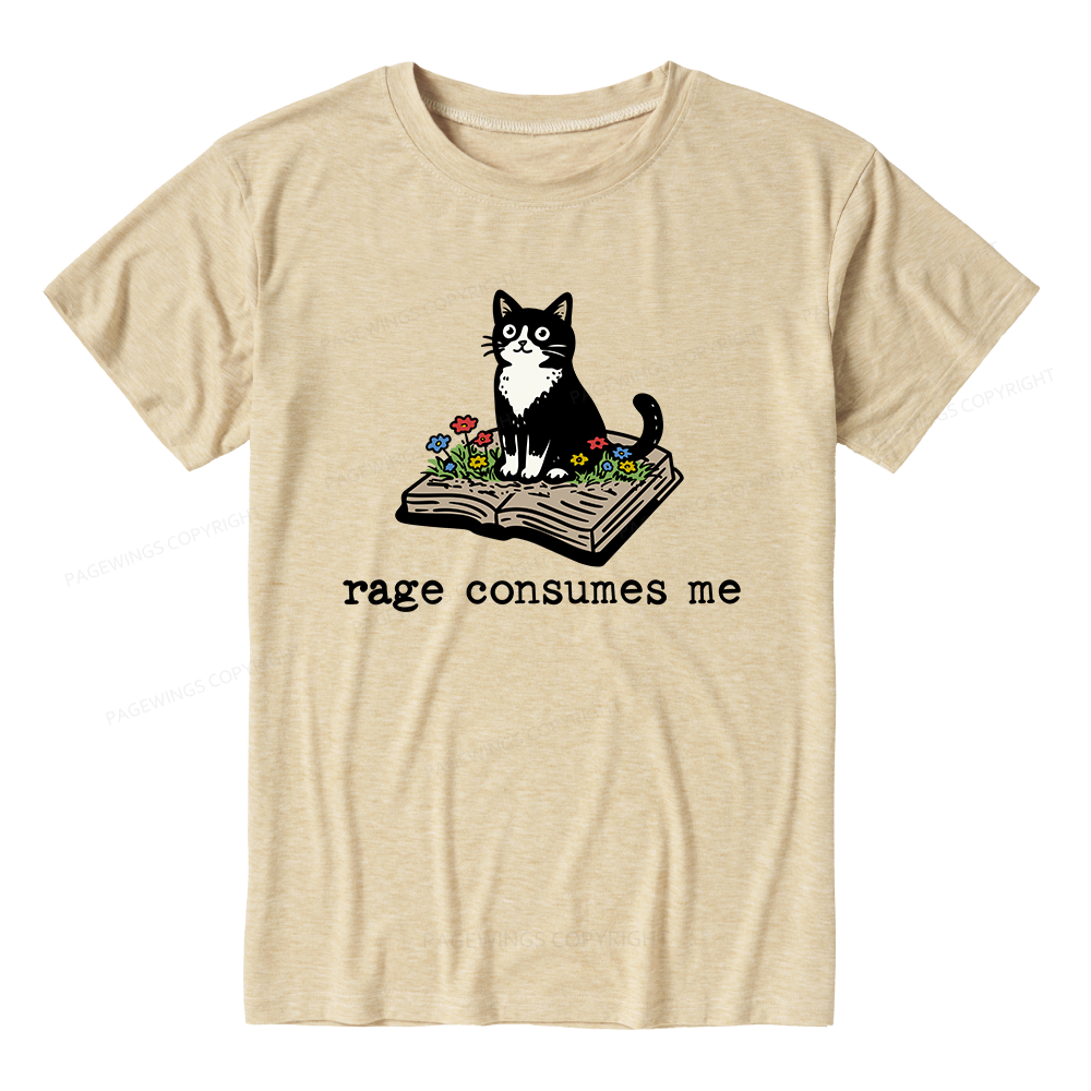 Pagewings Soft Rage Consumes Me 14671 Bookish Unisex Heather T-Shirt