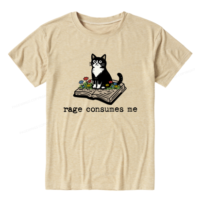 Pagewings Soft Rage Consumes Me 14671 Bookish Unisex Heather T-Shirt