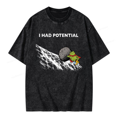 Pagewing I Had Potential Unisex Washed T-shirt