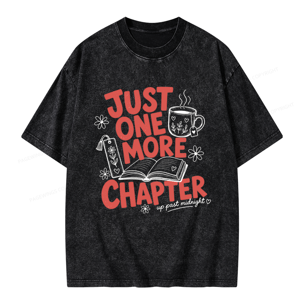 Pagewing Just One More Chapter Unisex Washed T-shirt