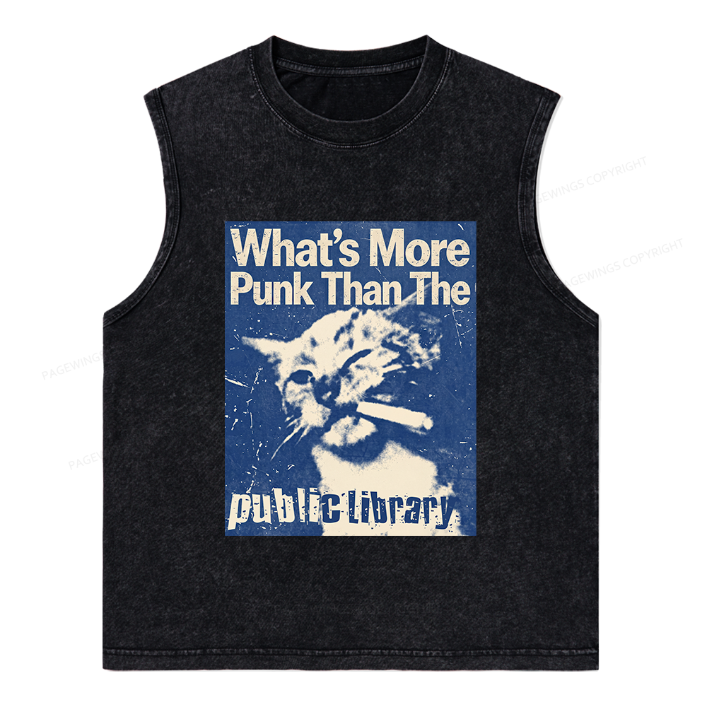 Pagewings More Punk Than The Public Library15772 Bookish Unisex Washed Tank Top