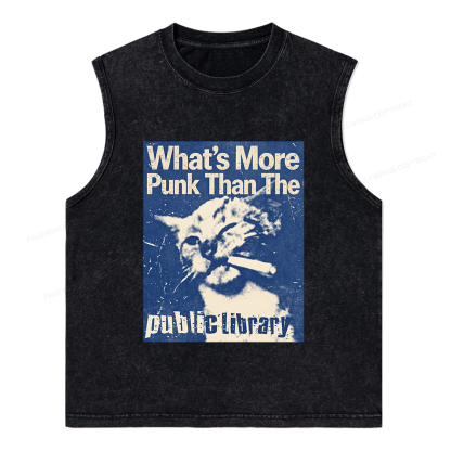 Pagewings More Punk Than The Public Library15772 Bookish Unisex Washed Tank Top
