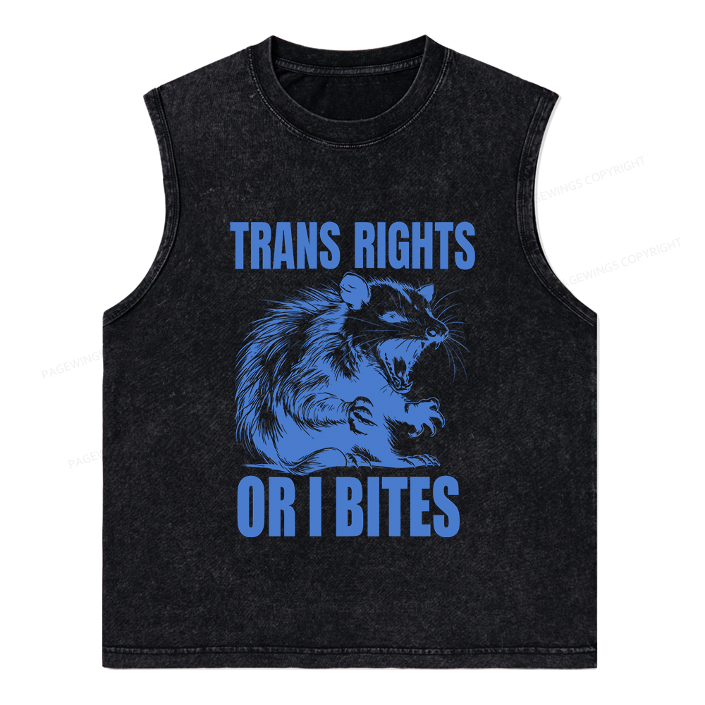 Pagewings Trans Rights Bookish Unisex Washed Tank Top