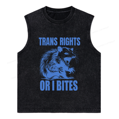Pagewings Trans Rights Bookish Unisex Washed Tank Top