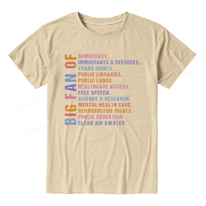 Pagewings Soft Big Fan of Human Rights 14672 Bookish Unisex Heather T-Shirt