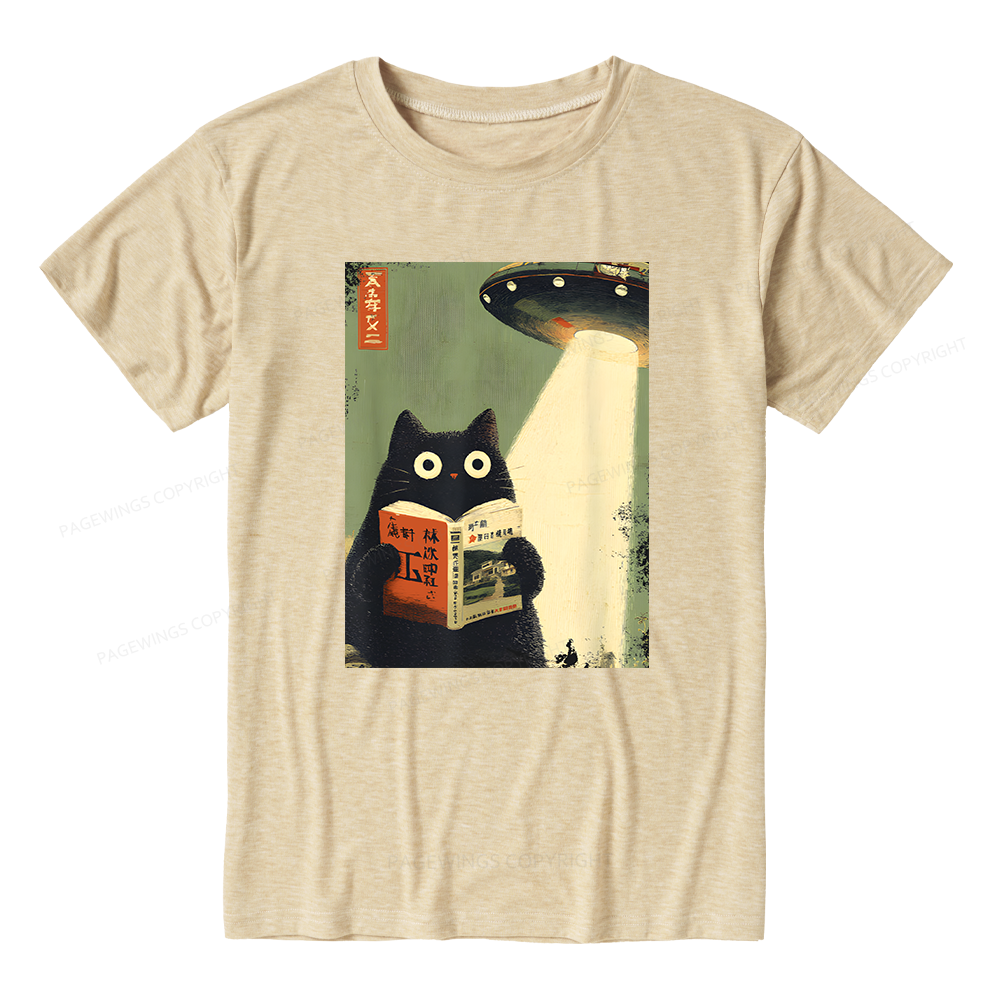 Pagewings Soft Cat Book Lovers 15182 Bookish Unisex Heather T-Shirt