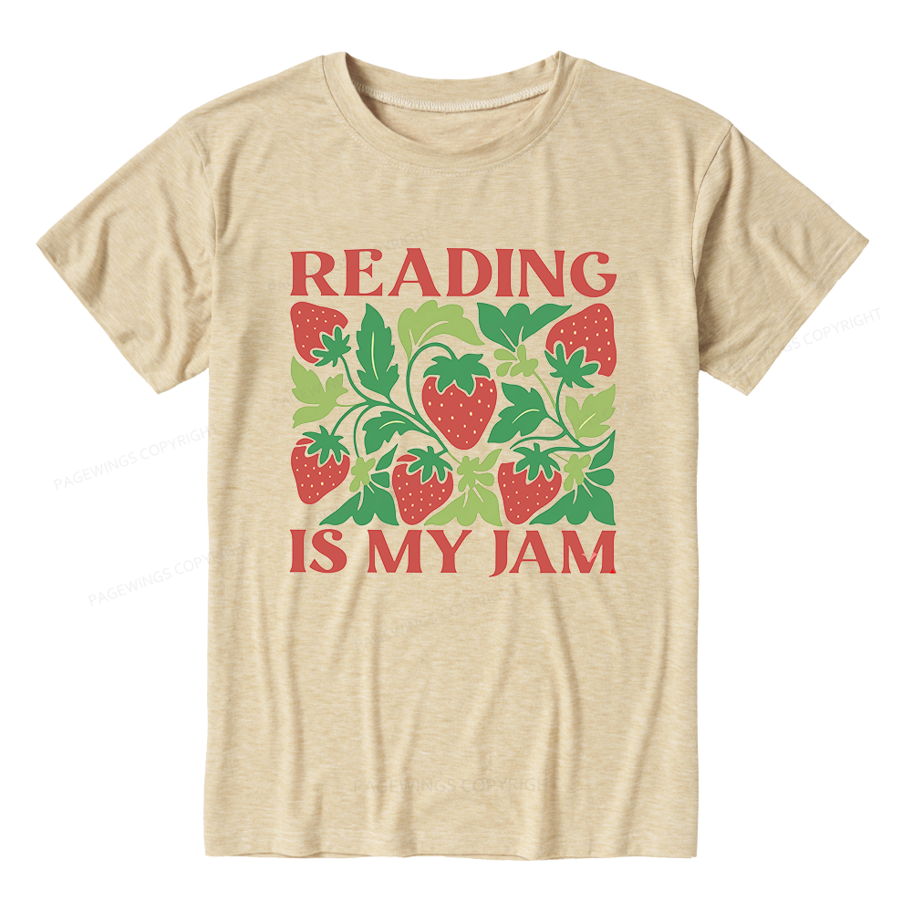 Pagewings Soft Reading Is My Jam 15972 Bookish Unisex Heather T-Shirt