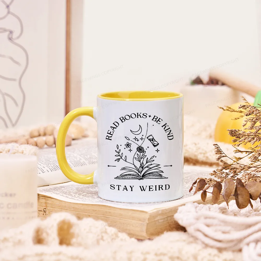 Pagewings Comfort Colors Read Books Be Kind Stay Weird Mug