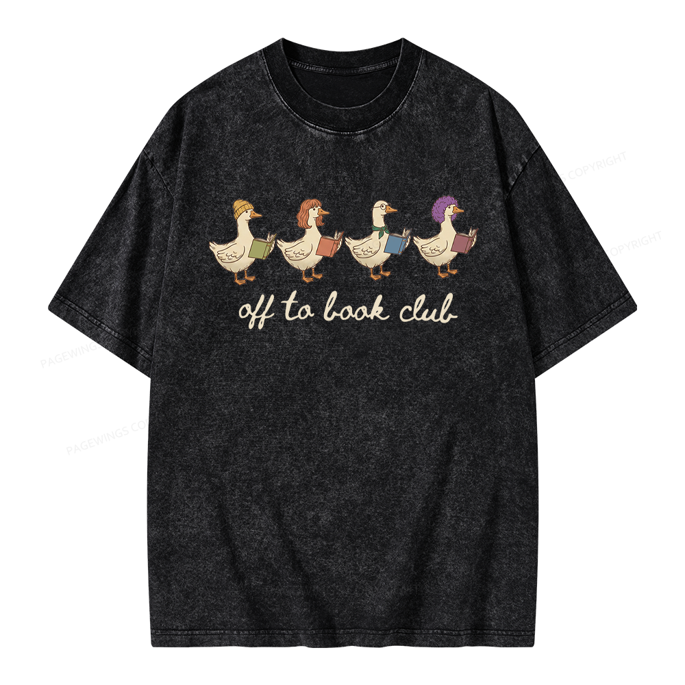 Pagewing Off To Book Club Unisex Washed T-shirt