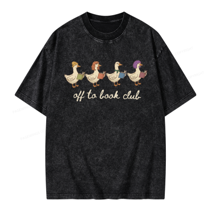 Pagewing Off To Book Club Unisex Washed T-shirt