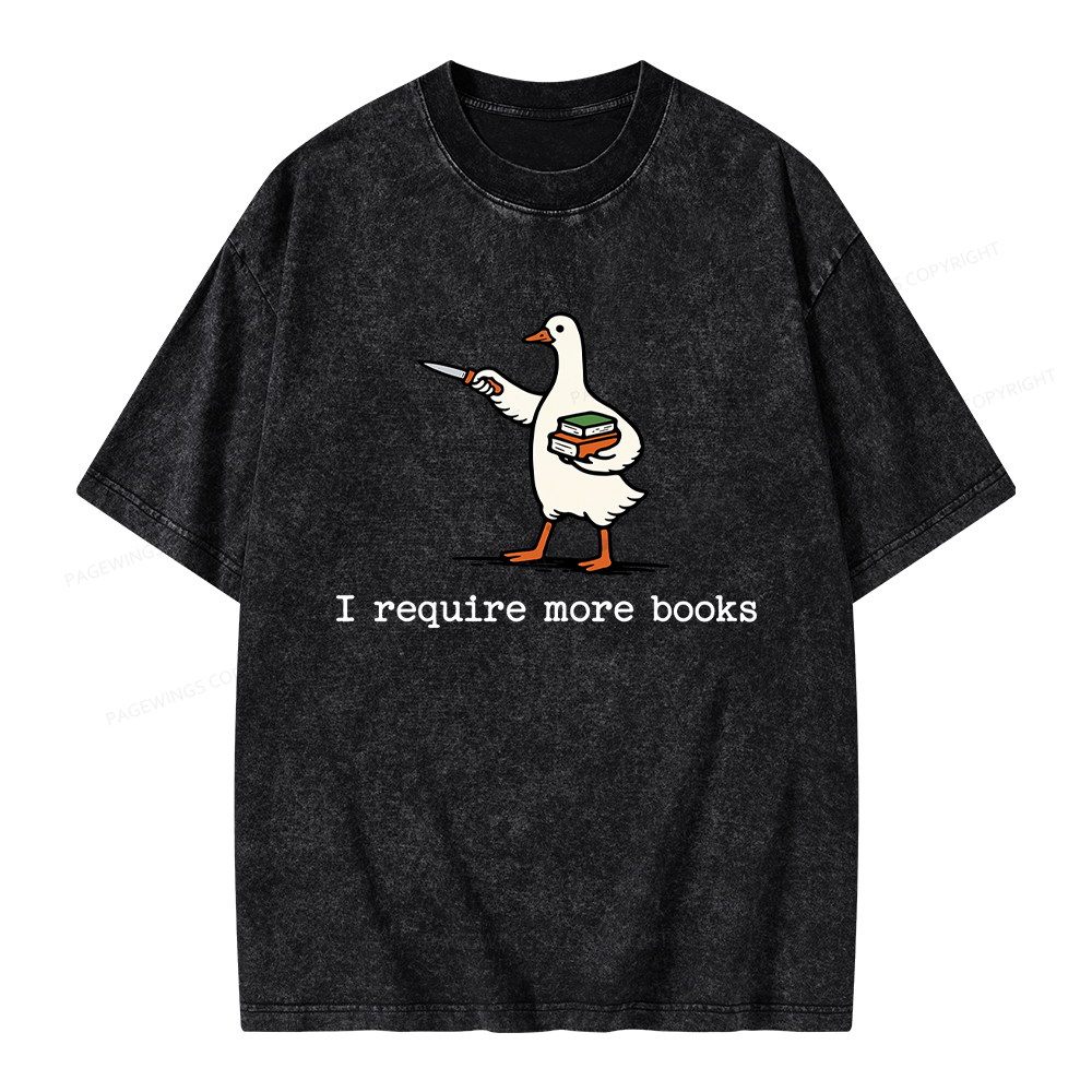 Pagewing Silly Goose Book Lover Unisex Washed T-shirt